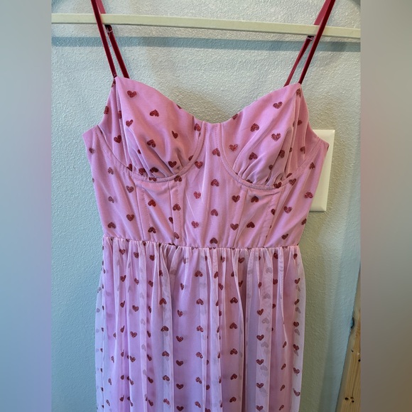 VIRAL VALENTINES DRESS BETSEY JOHNSON MESH SLIP SWEETHEART DRESS SIZE 2 NWT - Picture 4 of 9
